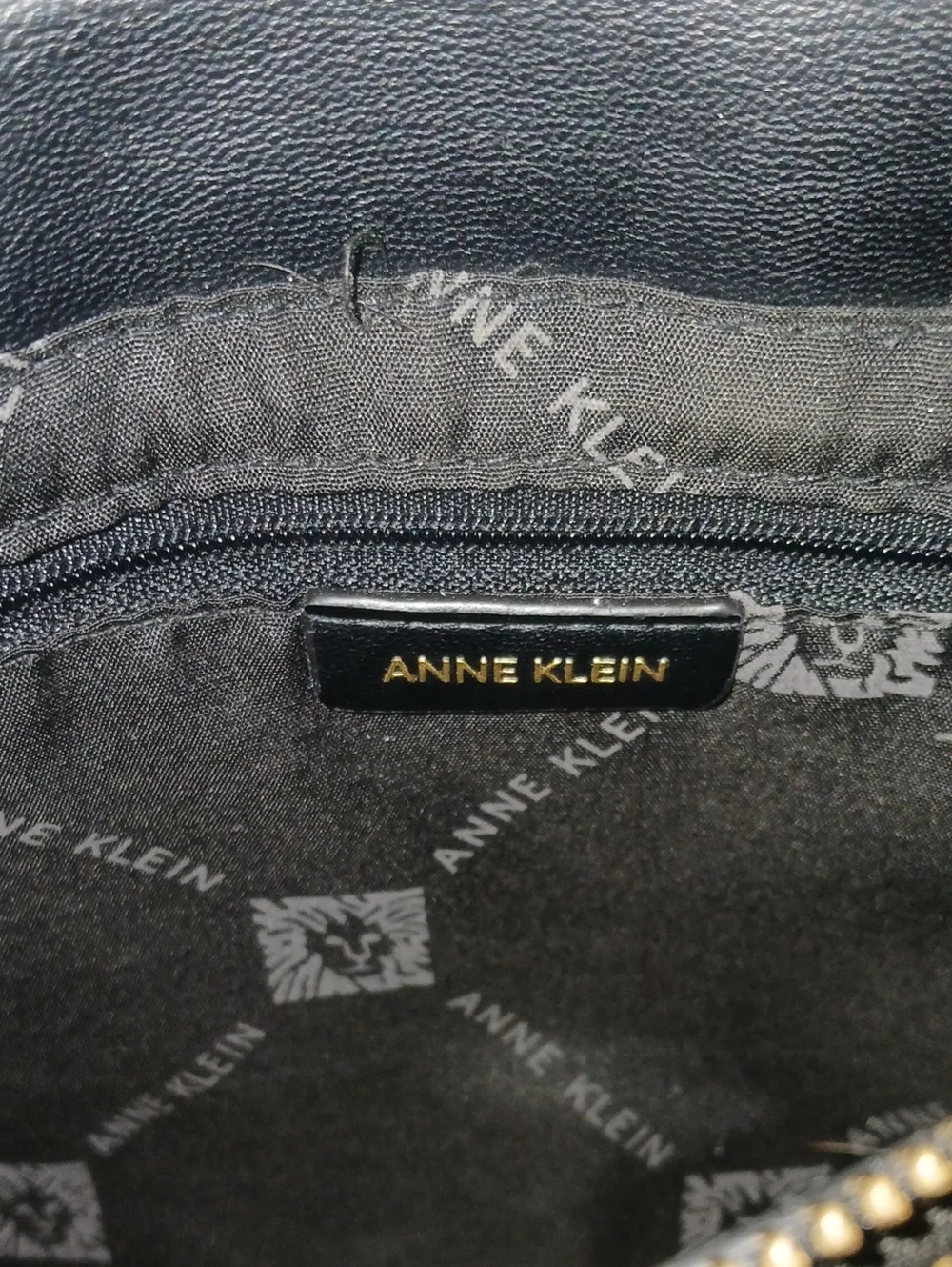 Anne Klein Black Quilted Satchel Bag